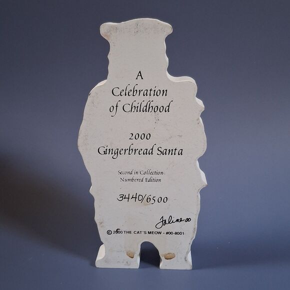 Cat's Meow Wood Gingerbread Santa 2000 Holiday figurine Christmas Handpainted - Picture 3 of 4